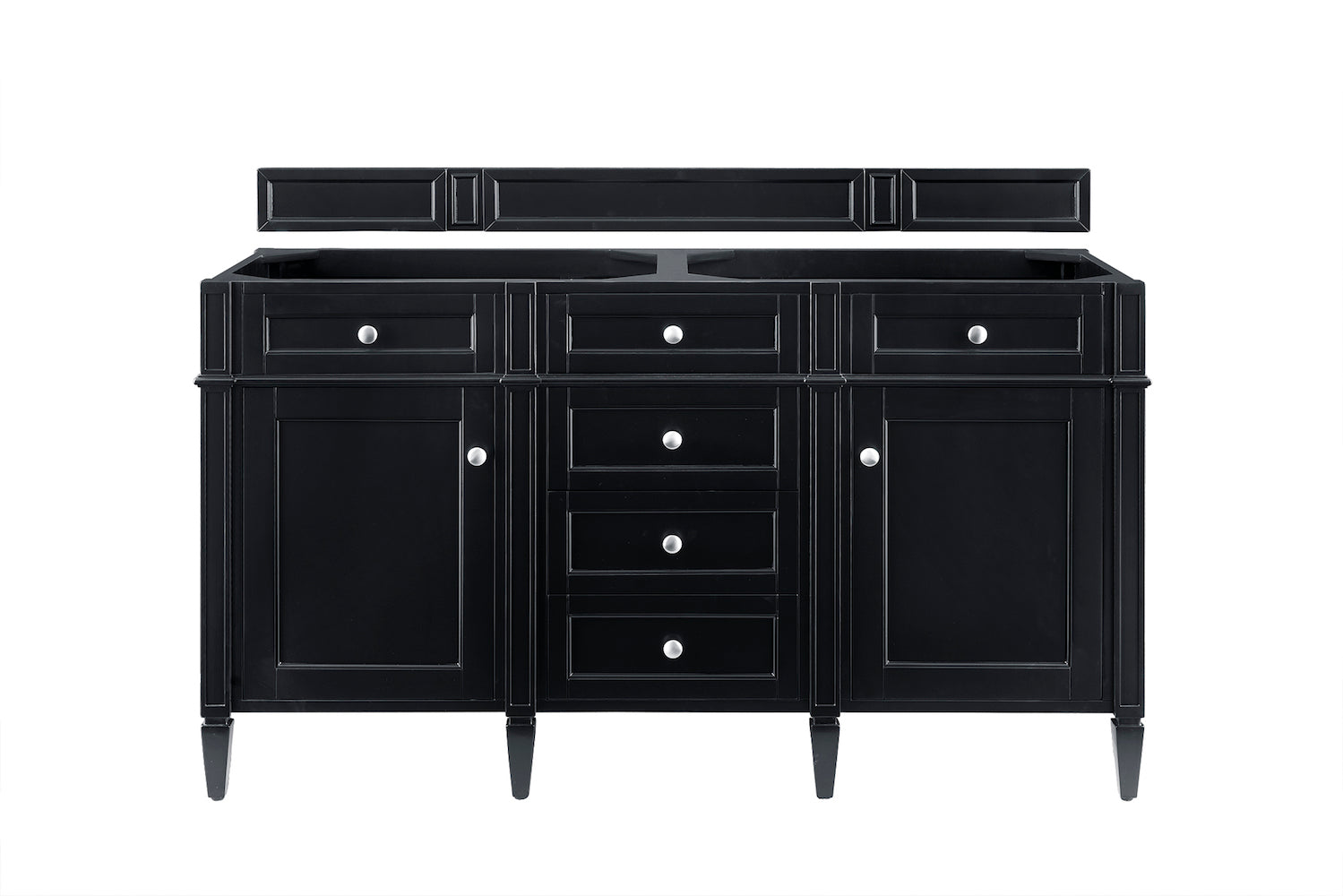 60" Brittany Double Bathroom Vanity, Black Onyx