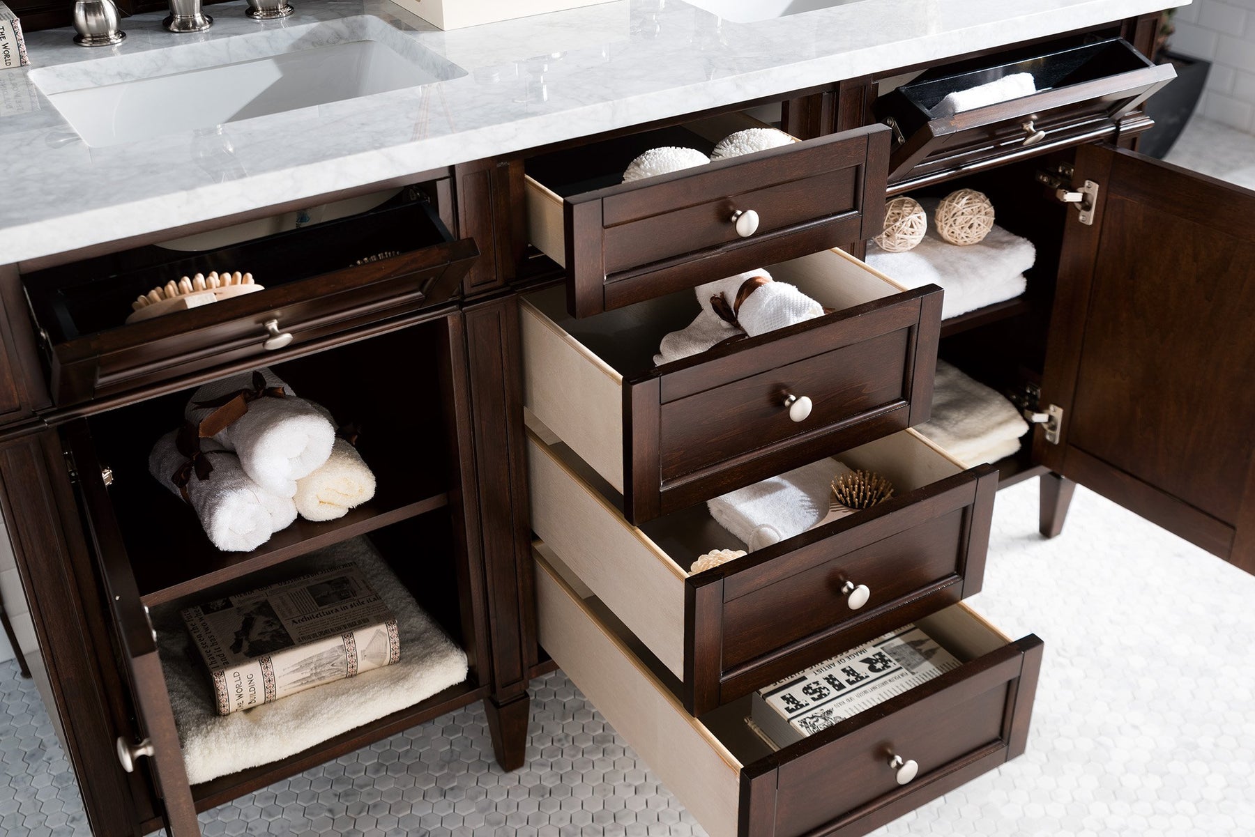 60" Brittany Double Bathroom Vanity Burnished Mahogany, James Martin Vanities - vanitiesdepot.com