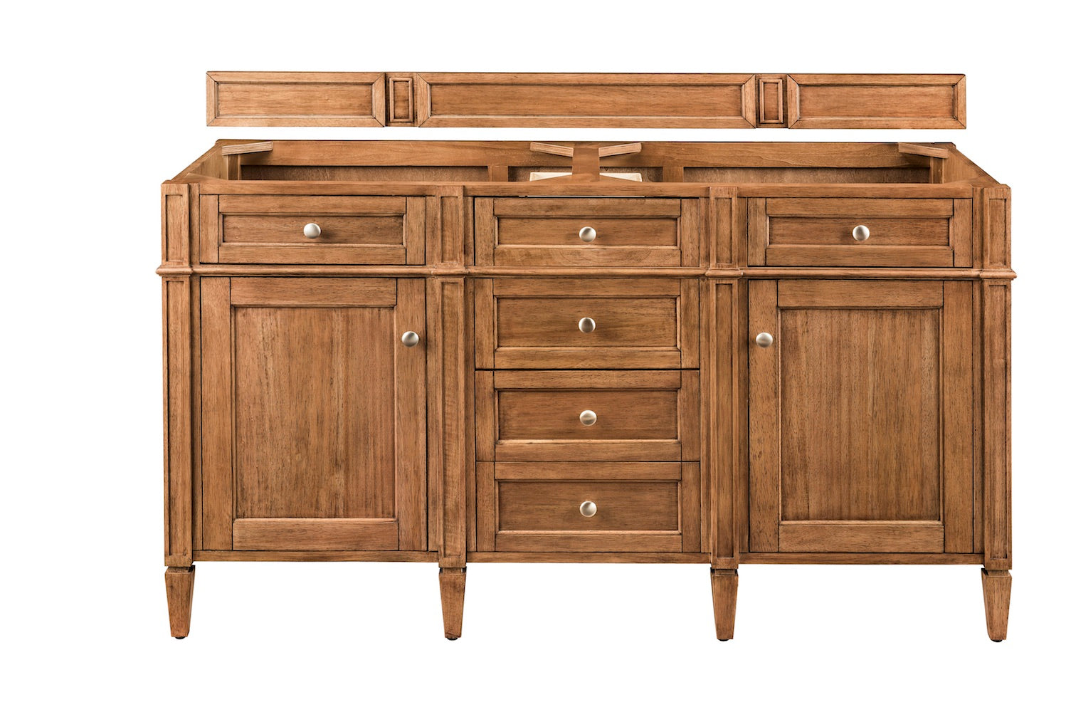 60" Brittany Double Bathroom Vanity, Saddle Brown