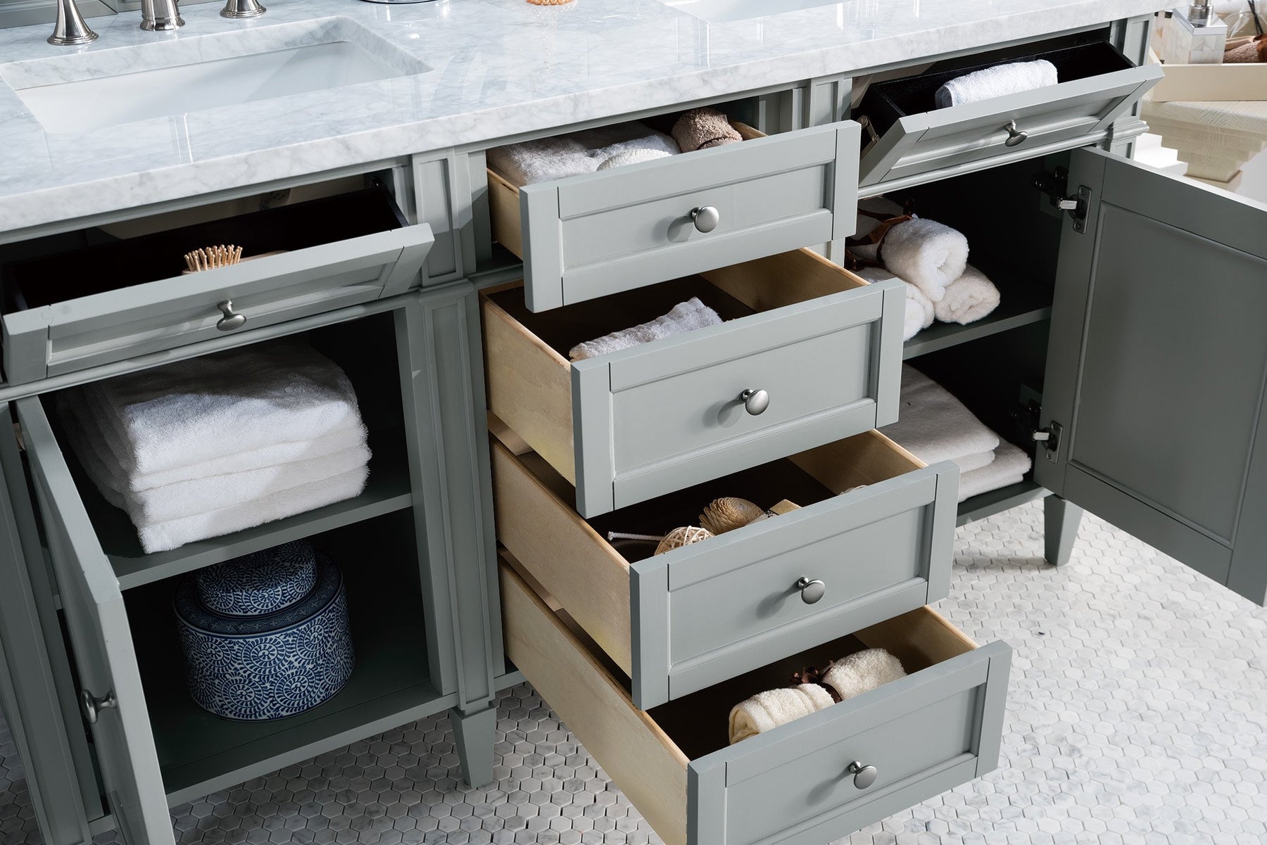60" Brittany Double Bathroom Vanity Urban Gray, James Martin Vanities - vanitiesdepot.com
