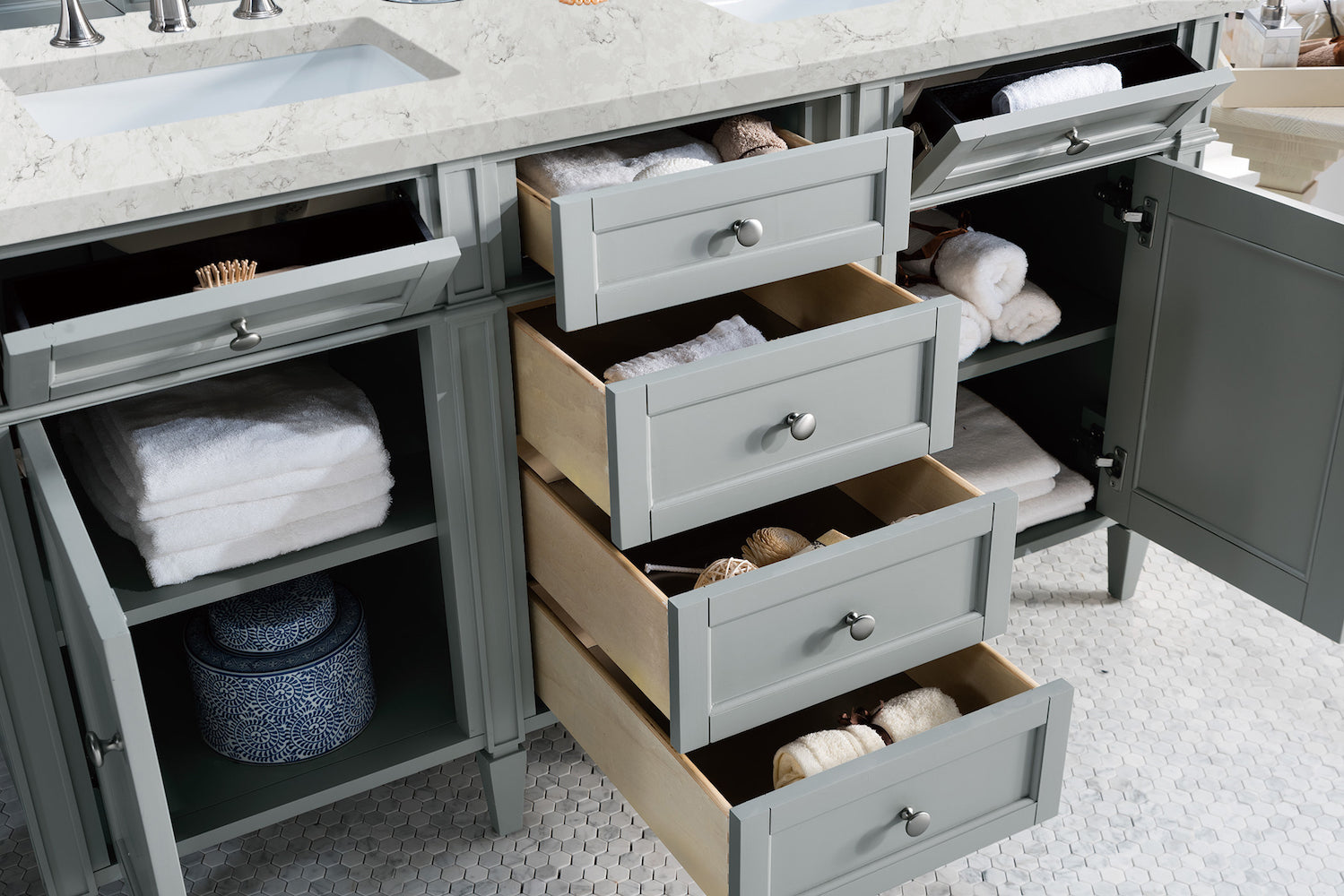 60" Brittany Double Bathroom Vanity, Urban Gray