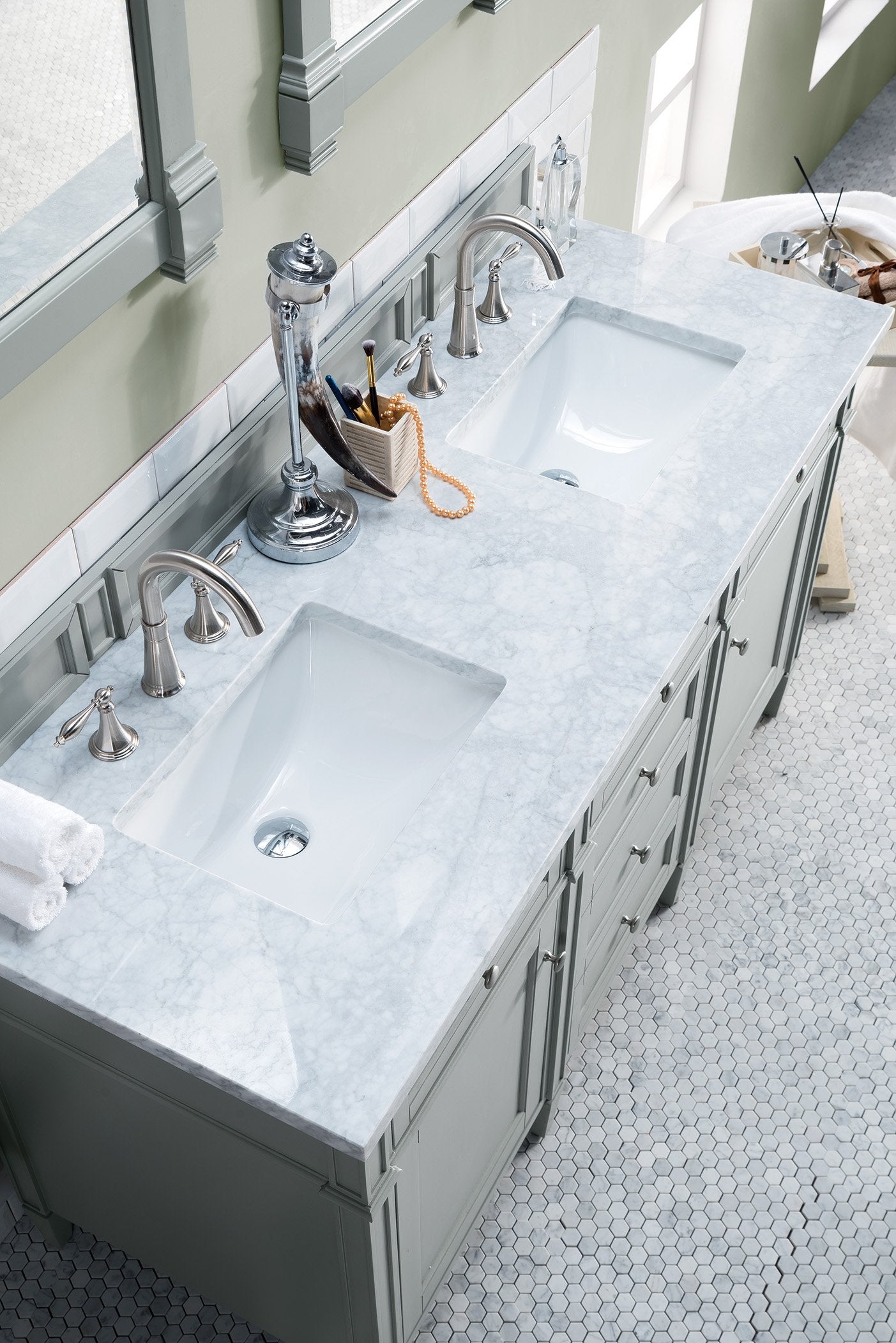 60" Brittany Double Bathroom Vanity Urban Gray, James Martin Vanities - vanitiesdepot.com