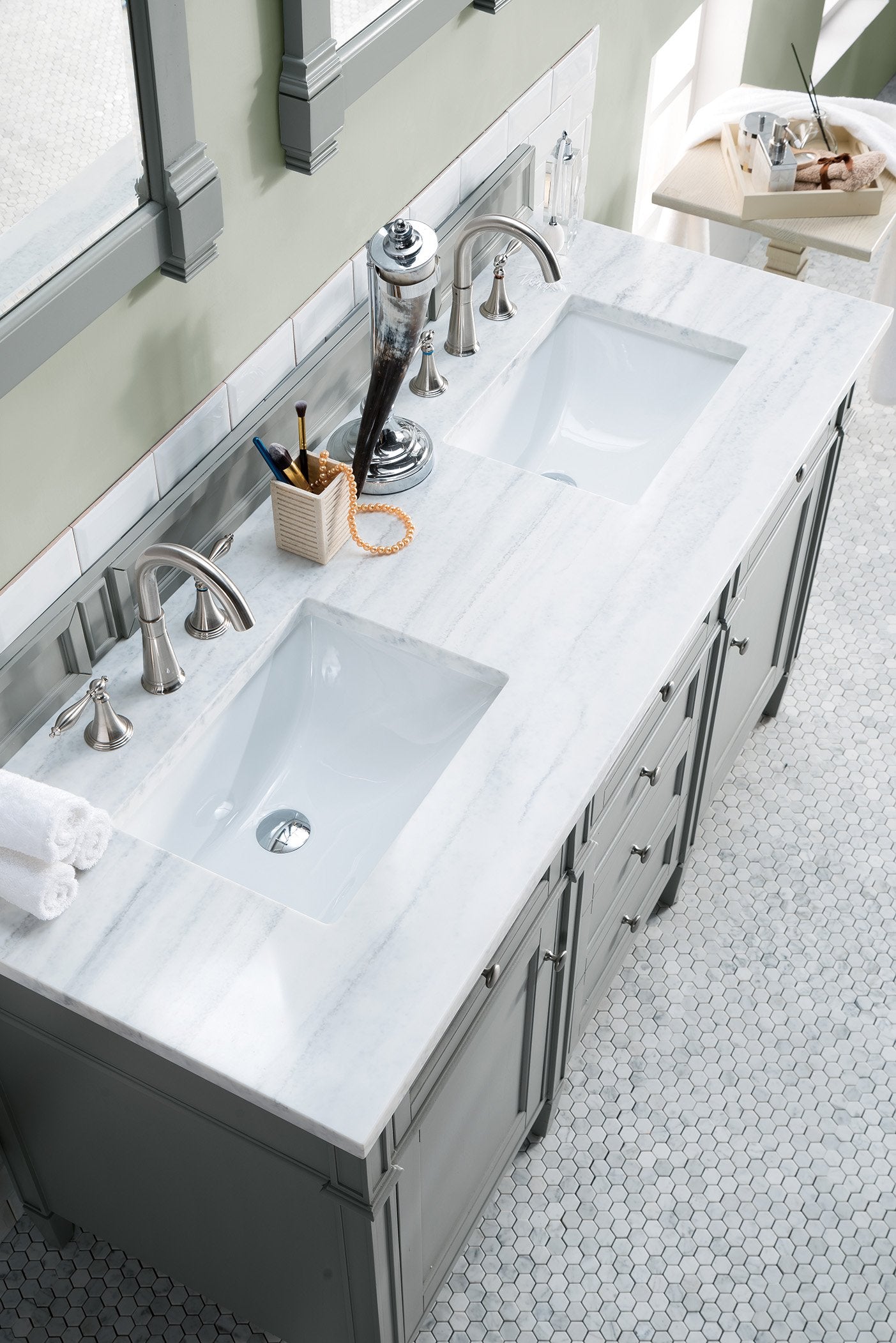 60" Brittany Double Bathroom Vanity Urban Gray, James Martin Vanities - vanitiesdepot.com
