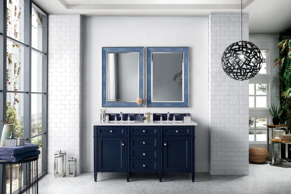 60" Brittany Double Bathroom Vanity, Victory Blue