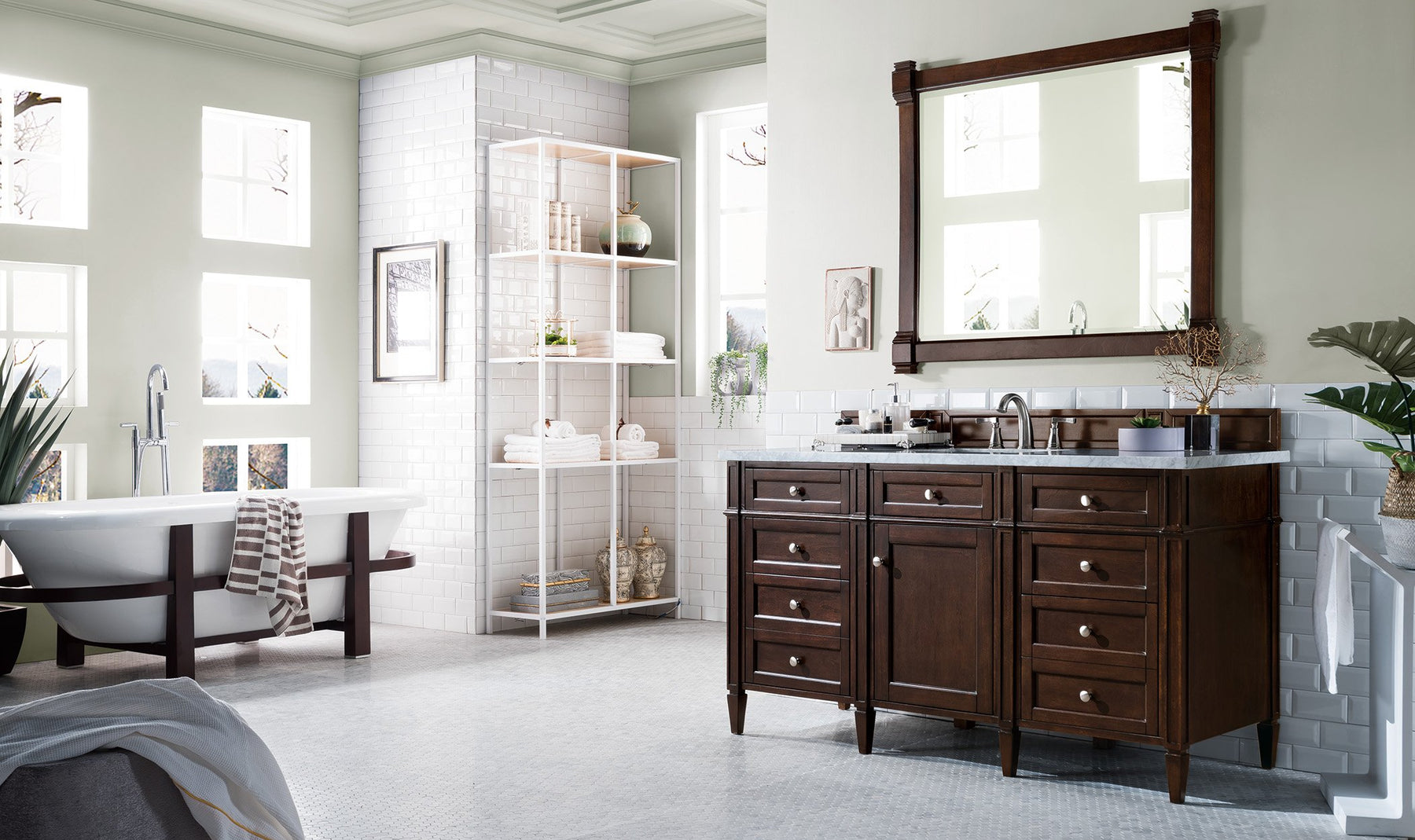 60" Brittany Single Bathroom Vanity Burnished Mahogany, James Martin Vanities - vanitiesdepot.com