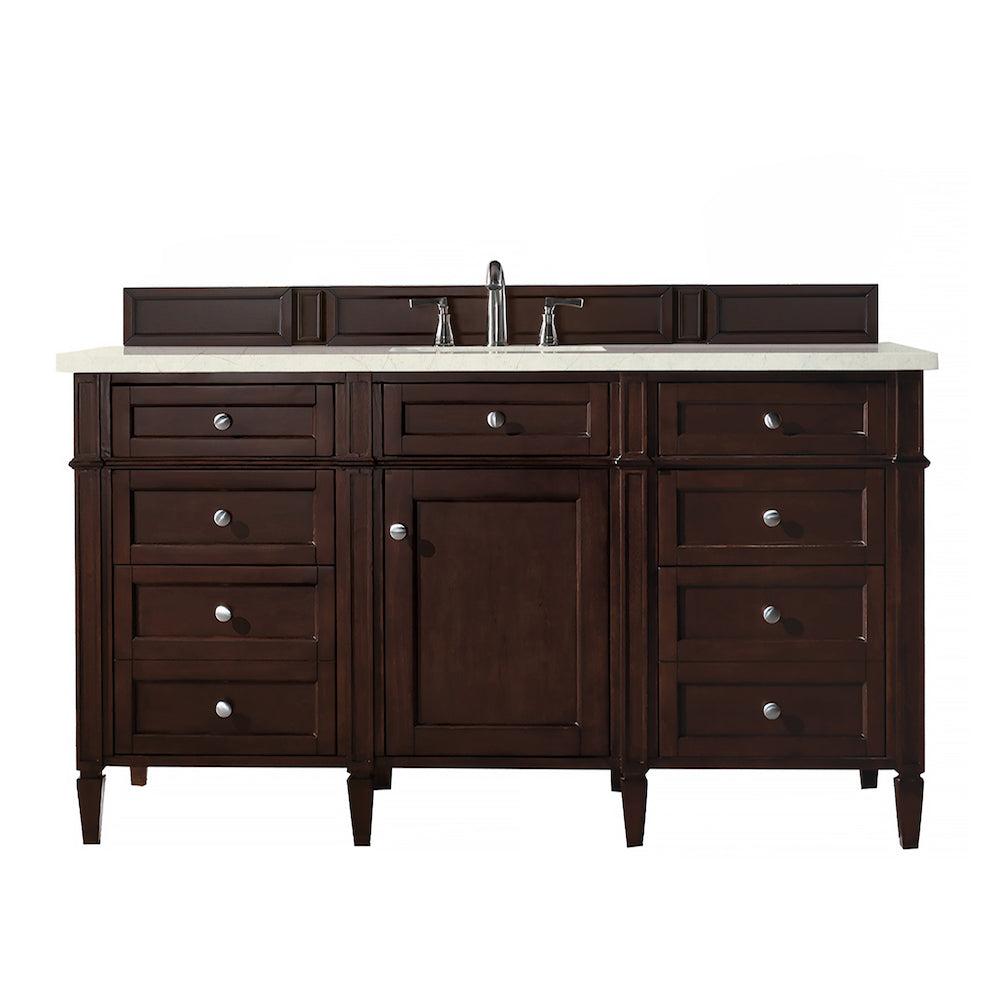 60" Brittany Single Bathroom Vanity, Burnished Mahogany