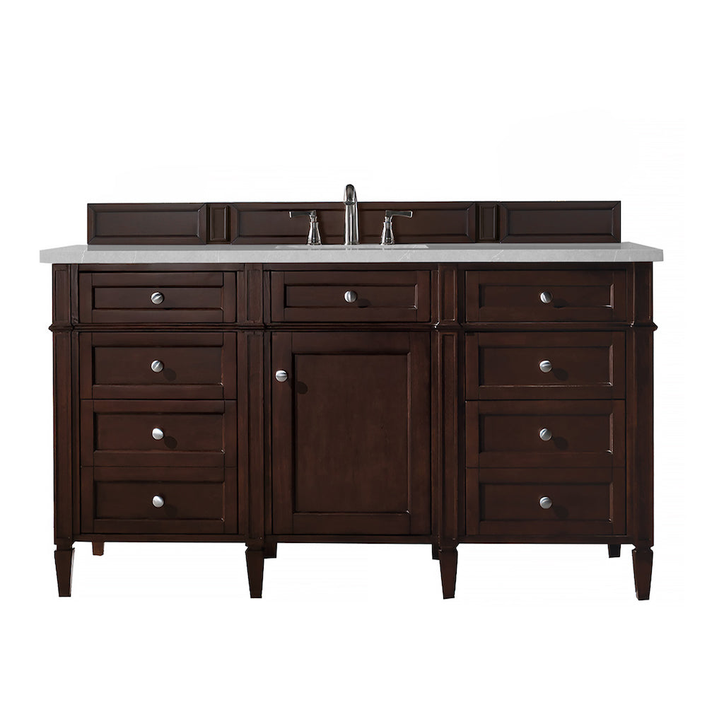60" Brittany Single Bathroom Vanity, Burnished Mahogany