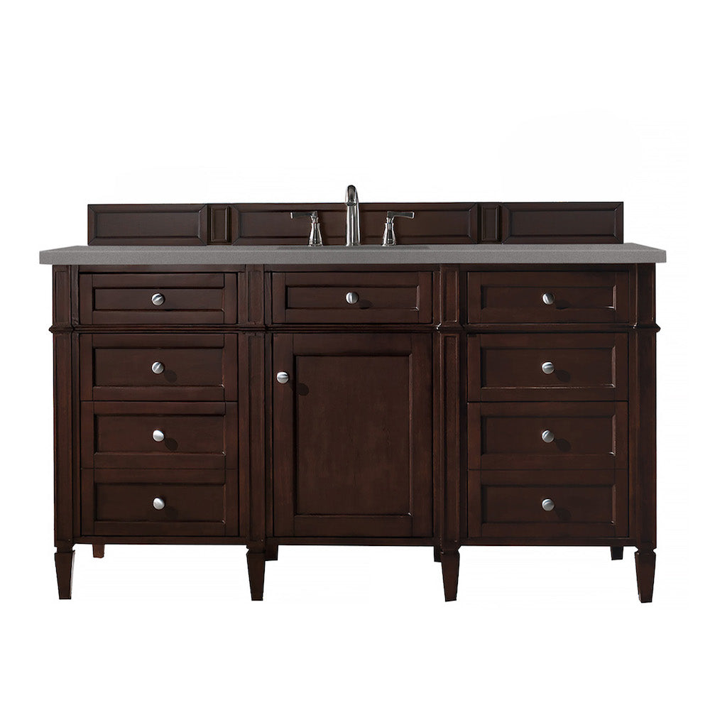 60" Brittany Single Bathroom Vanity, Burnished Mahogany