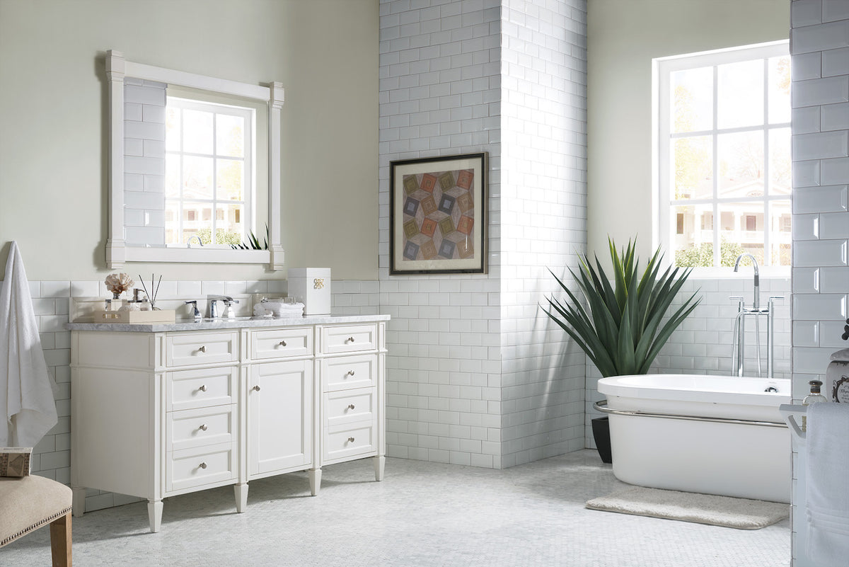 60" Brittany Single Bathroom Vanity, Bright White