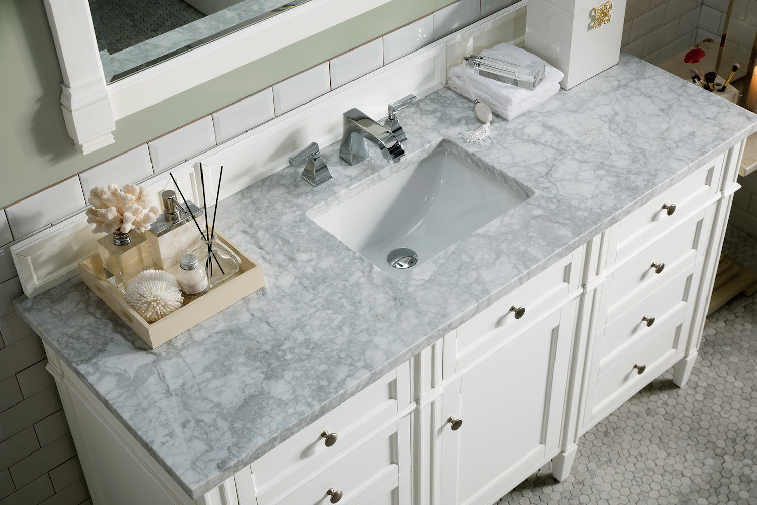 60" Brittany Single Bathroom Vanity, Bright White