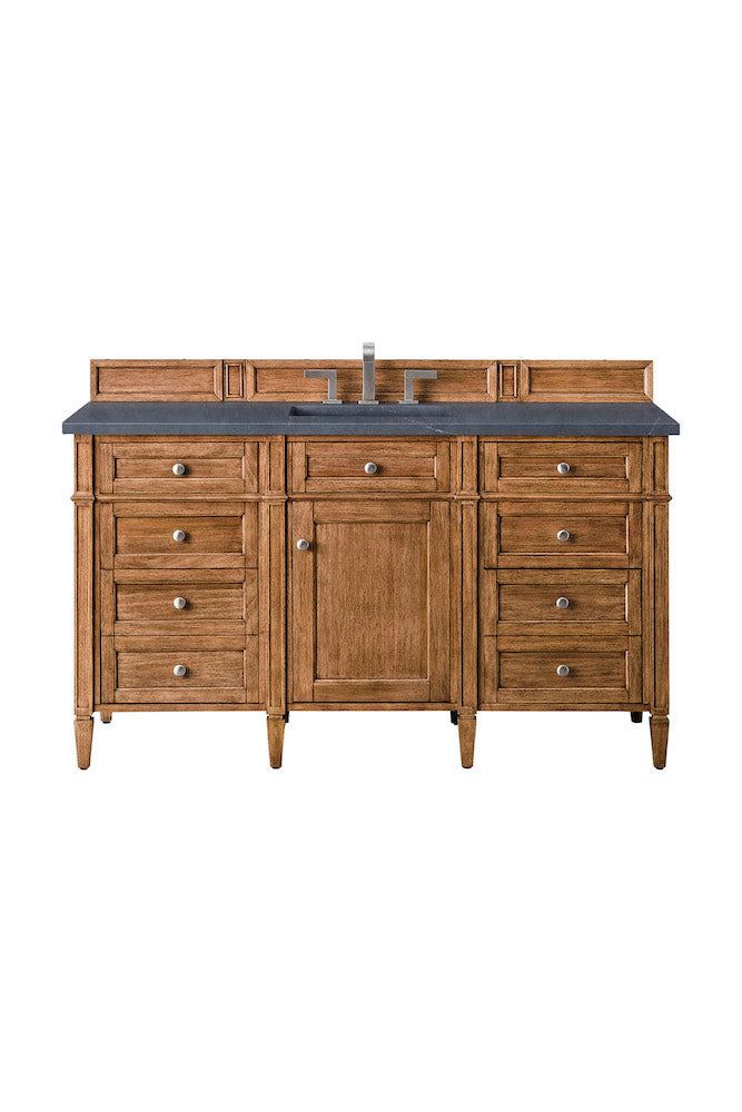 60" Brittany Single Bathroom Vanity, Saddle Brown
