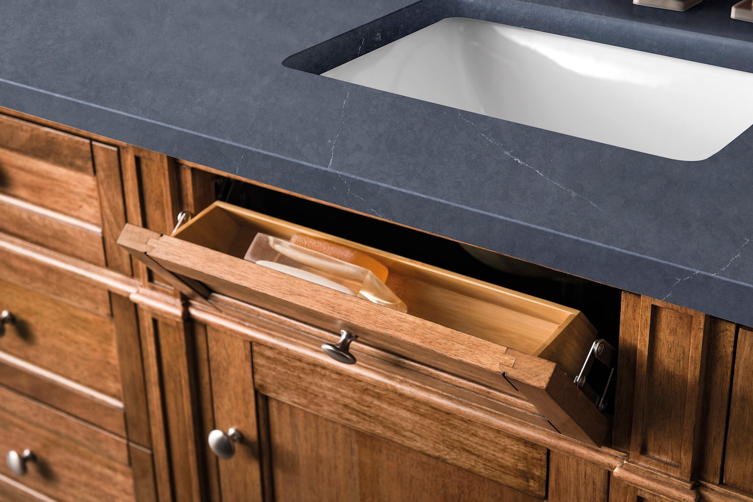 60" Brittany Single Bathroom Vanity, Saddle Brown