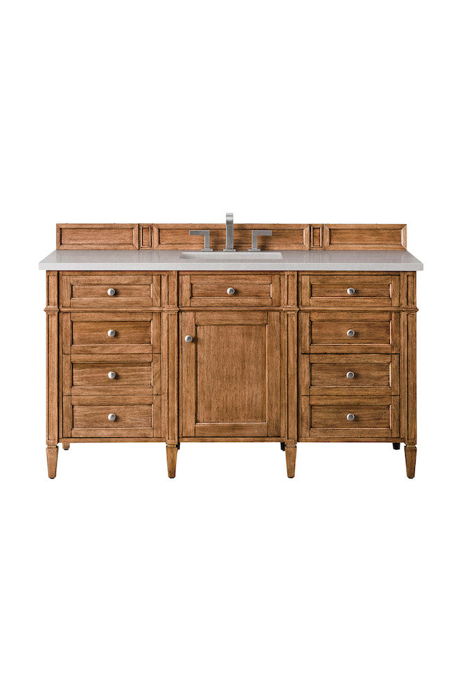 60" Brittany Single Bathroom Vanity, Saddle Brown
