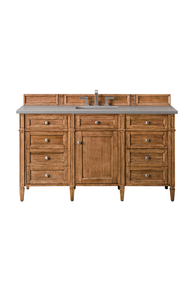 60" Brittany Single Bathroom Vanity, Saddle Brown