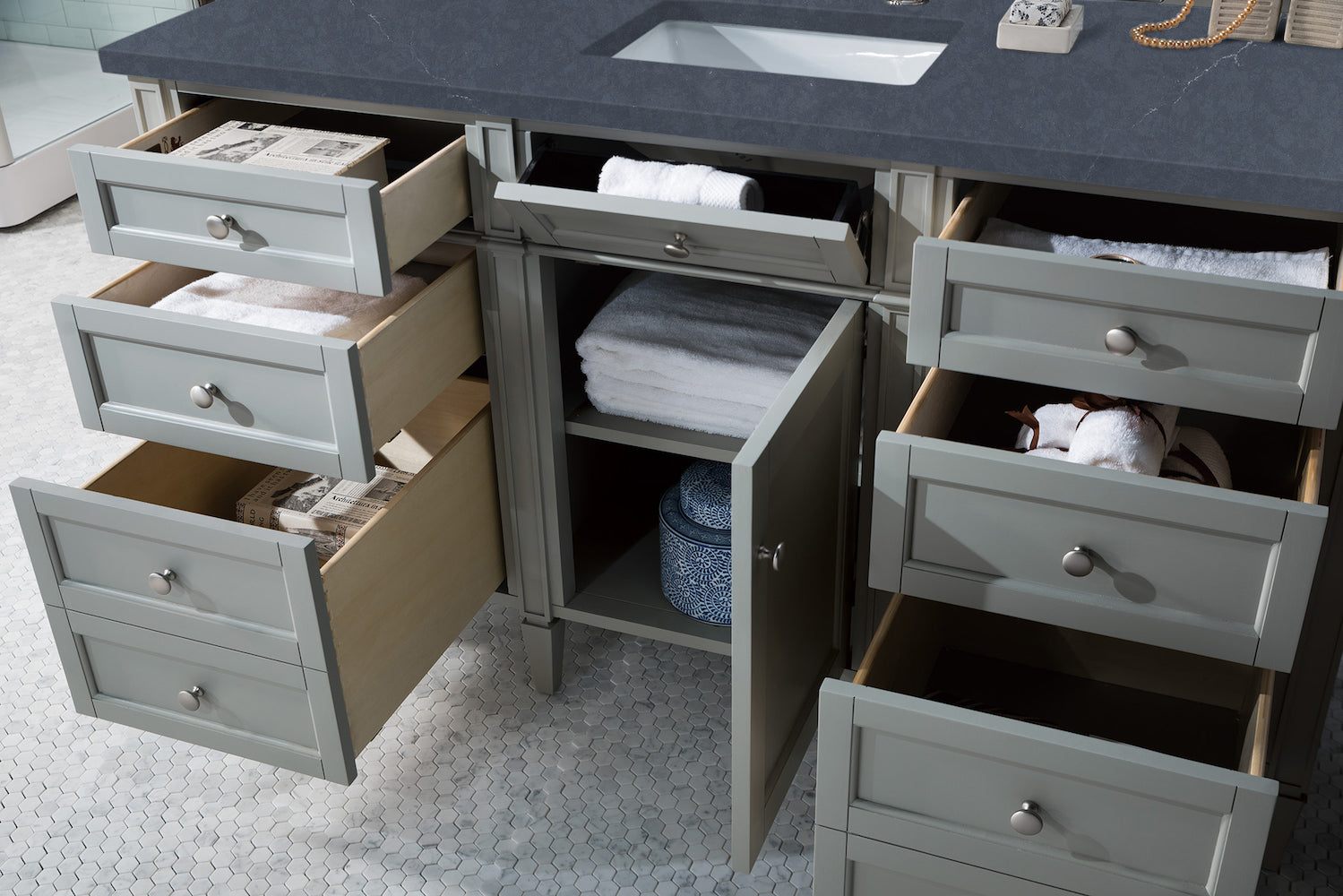 60" Brittany Single Bathroom Vanity, Urban Gray