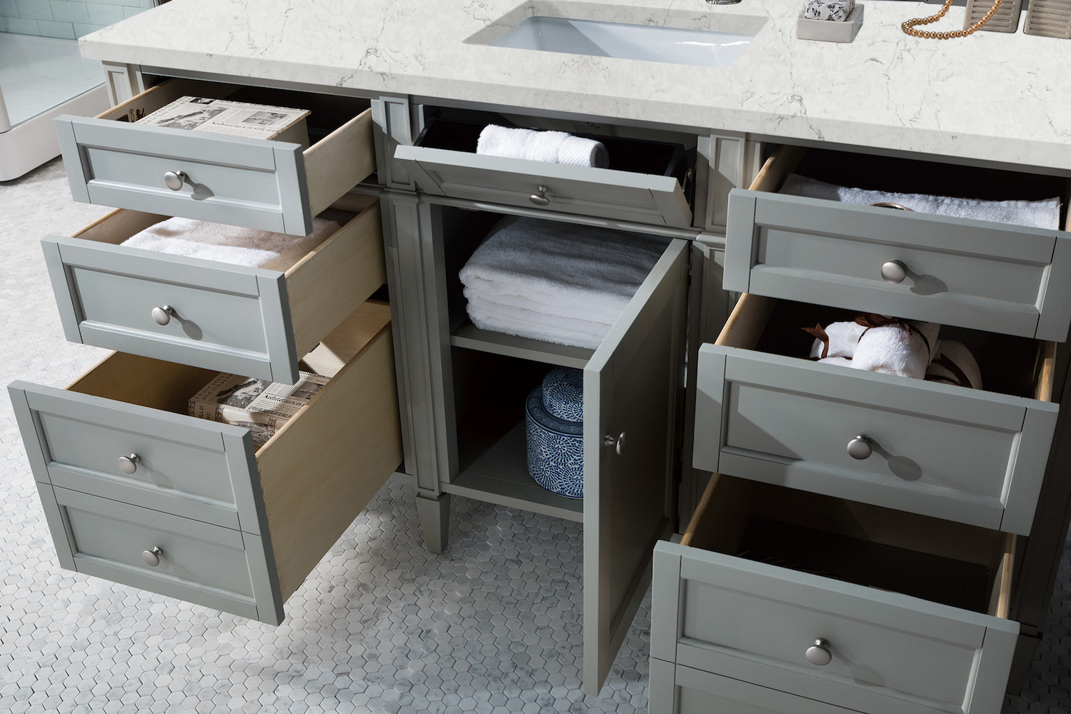 60" Brittany Single Bathroom Vanity, Urban Gray