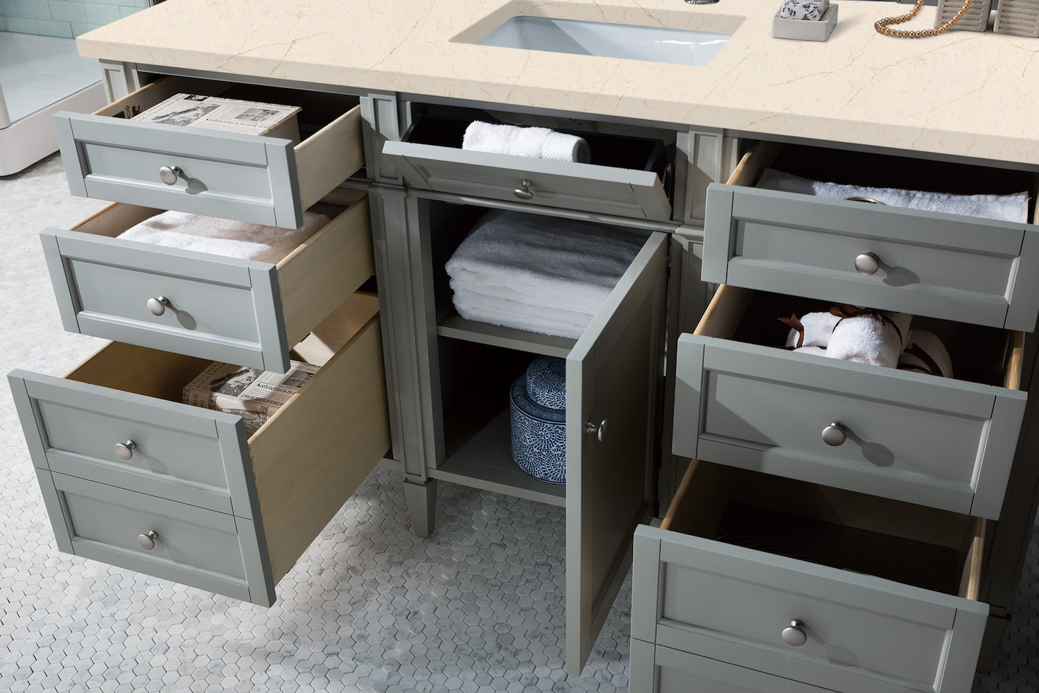60" Brittany Single Bathroom Vanity, Urban Gray