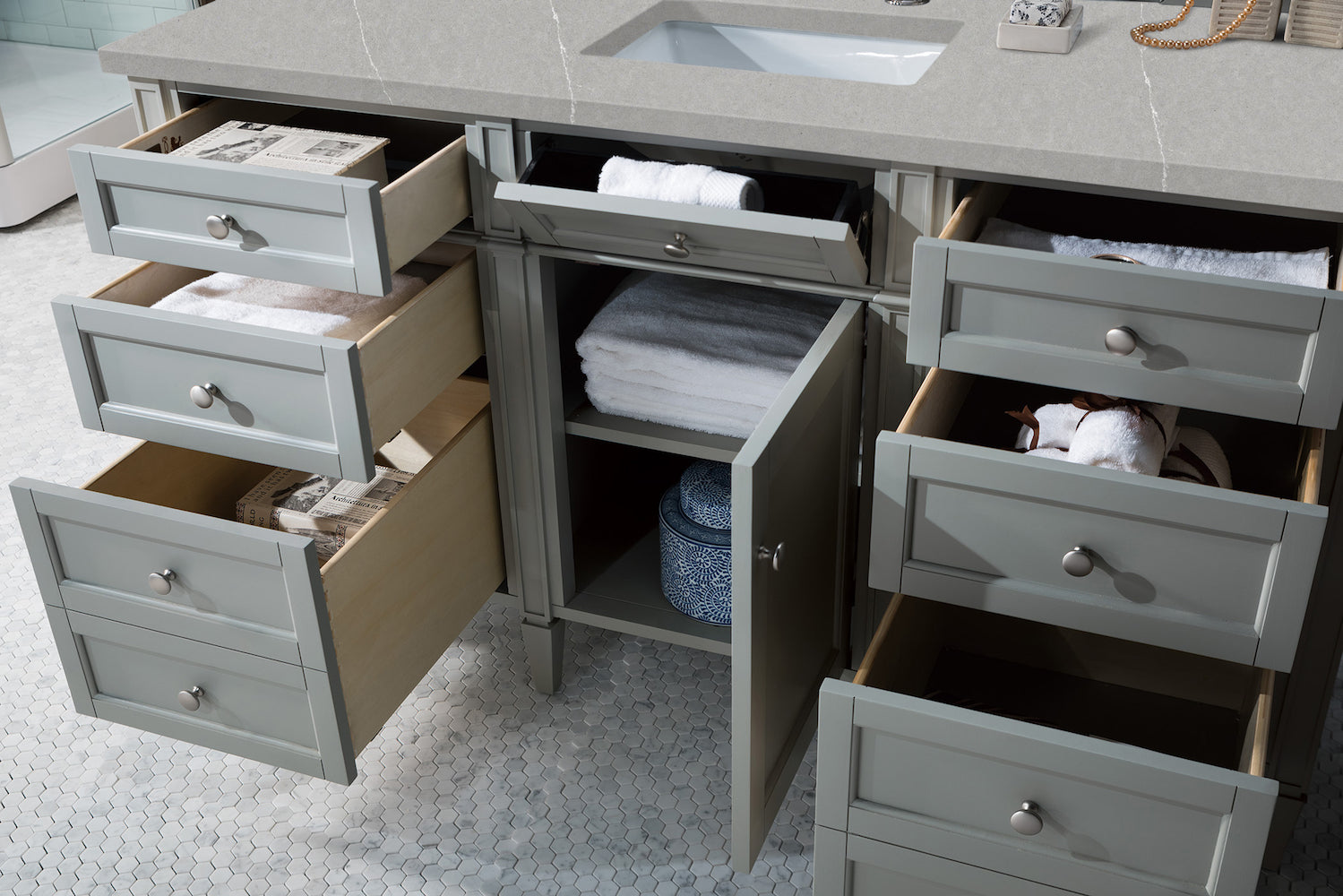 60" Brittany Single Bathroom Vanity, Urban Gray