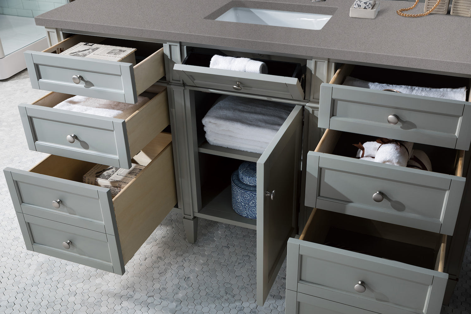 60" Brittany Single Bathroom Vanity, Urban Gray