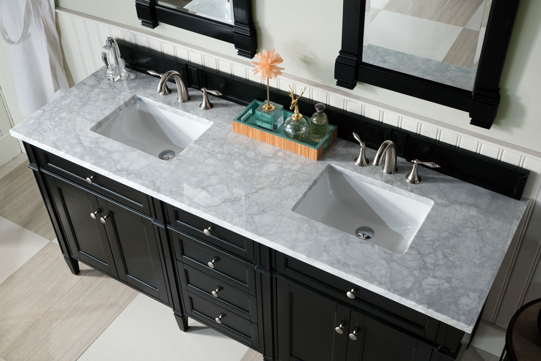 72" Brittany Double Bathroom Vanity Black Onyx, James Martin Vanities - vanitiesdepot.com
