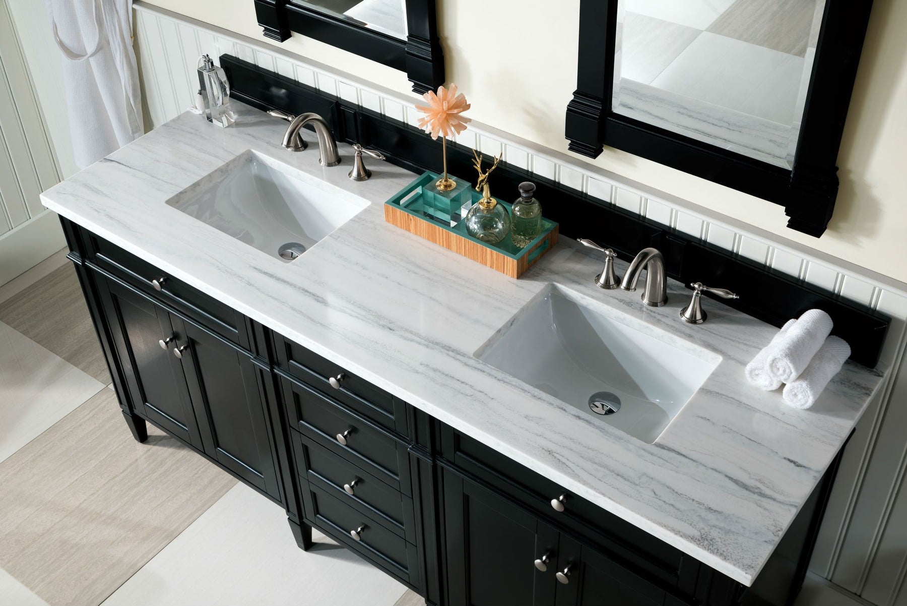 72" Brittany Double Bathroom Vanity Black Onyx, James Martin Vanities - vanitiesdepot.com