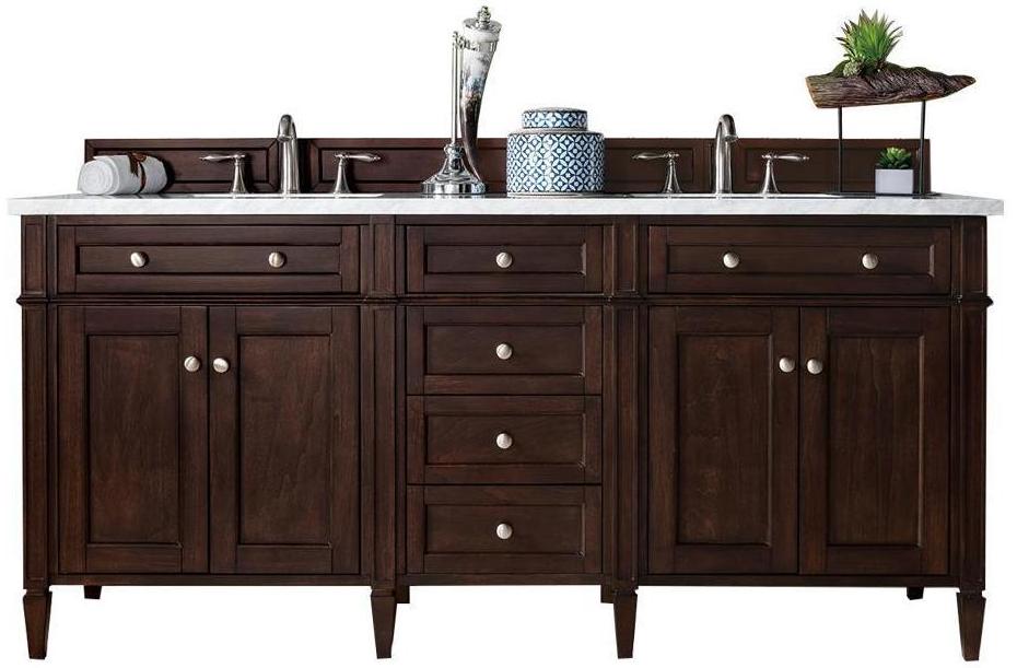 72" Brittany Double Bathroom Vanity Burnished Mahogany, James Martin Vanities - vanitiesdepot.com