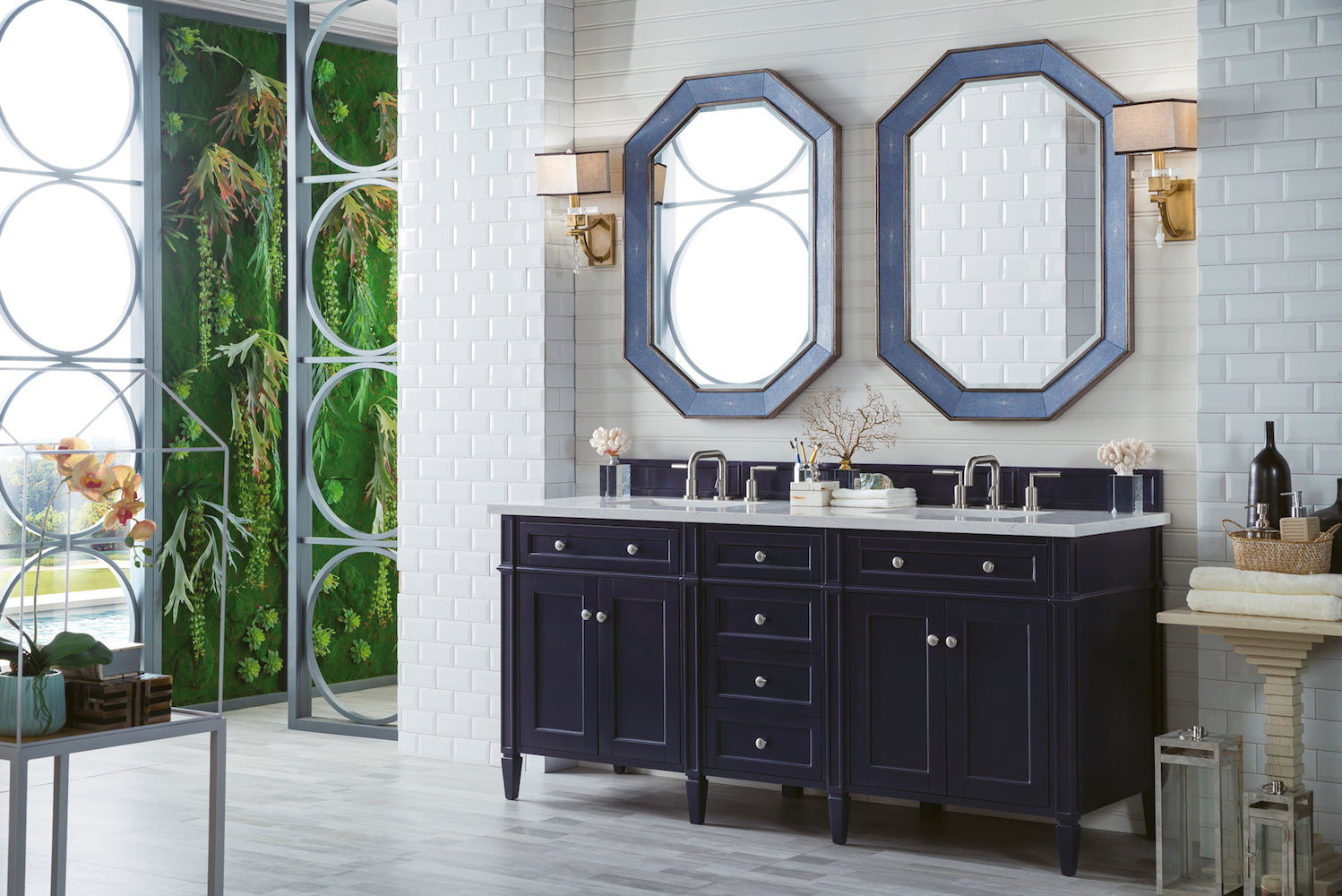 72" Brittany Double Bathroom Vanity, Victory Blue