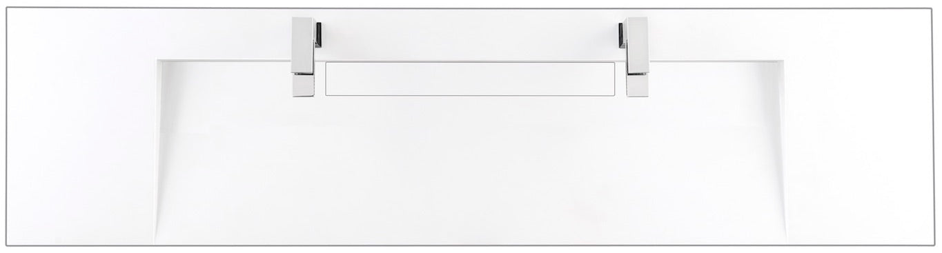 72" Mercer Island Double Sink Bathroom Vanity, Glossy White w/ Radiant Gold