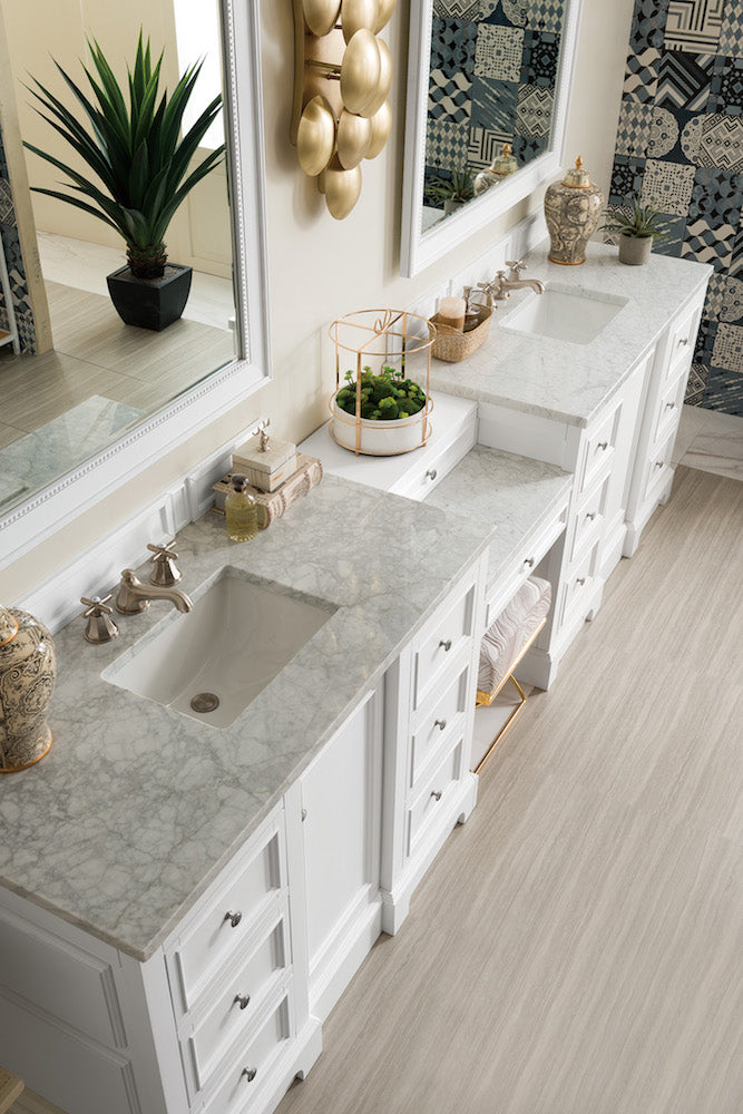 118" De Soto Double Sink Bathroom Vanity, Bright White
