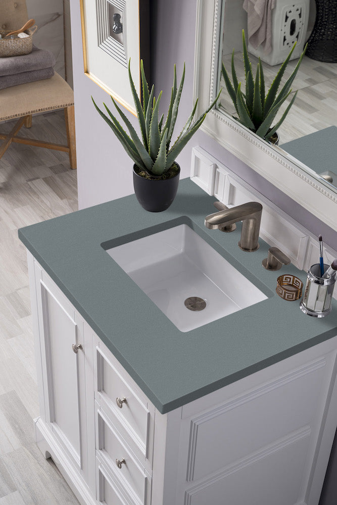 30" De Soto Single Sink Bathroom Vanity, Bright White