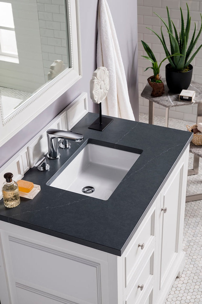 36" De Soto Single Sink Bathroom Vanity, Bright White