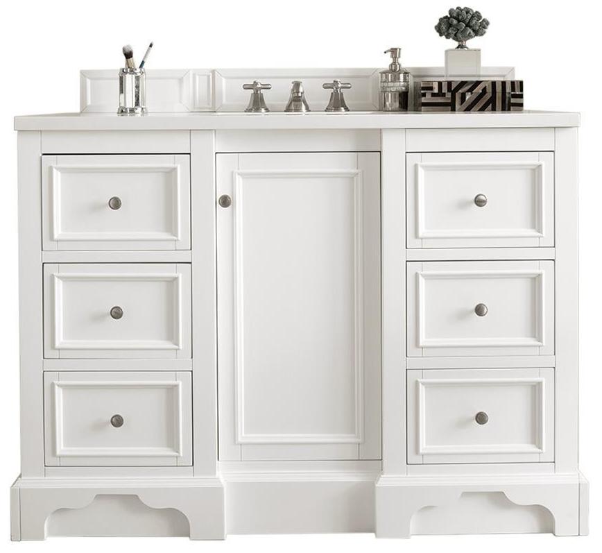48" De Soto Bright White Single Sink Bathroom Vanity, James Martin Vanities - vanitiesdepot.com