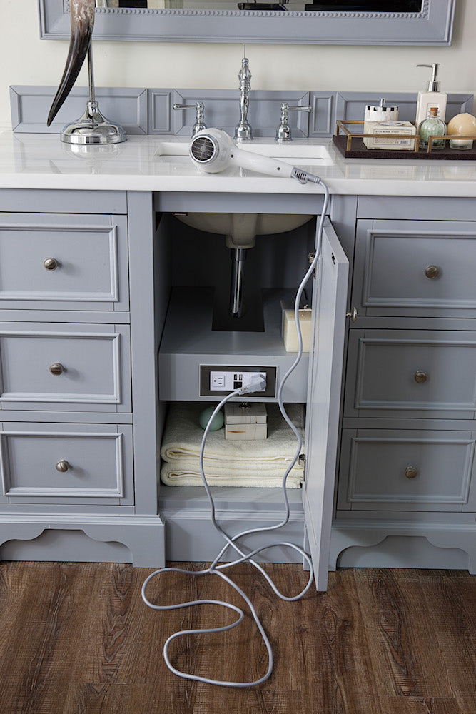 48" De Soto Single Sink Bathroom Vanity, Silver Gray