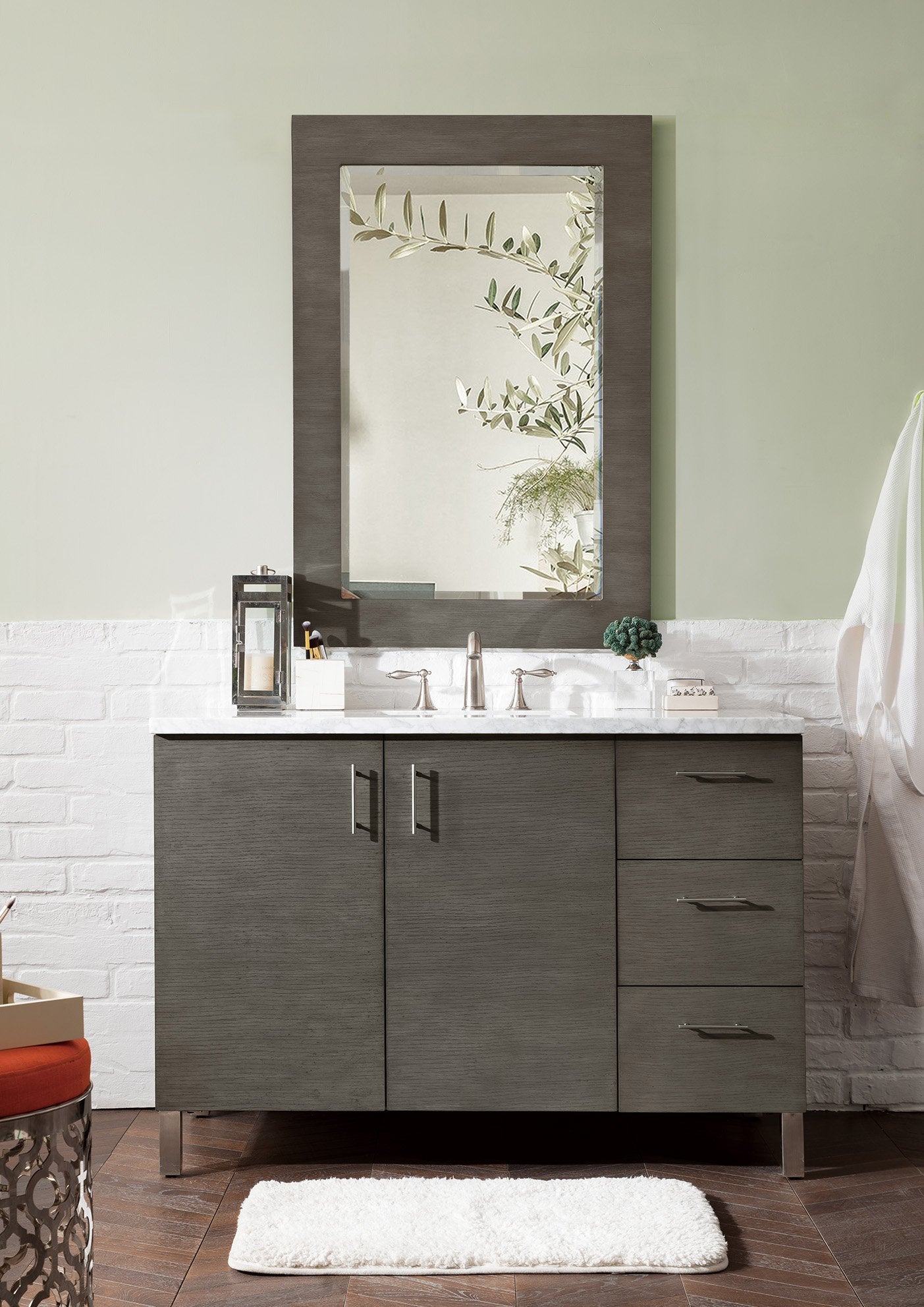 48" Metropolitan Silver Oak Single Sink Bathroom Vanity, James Martin Vanities - vanitiesdepot.com