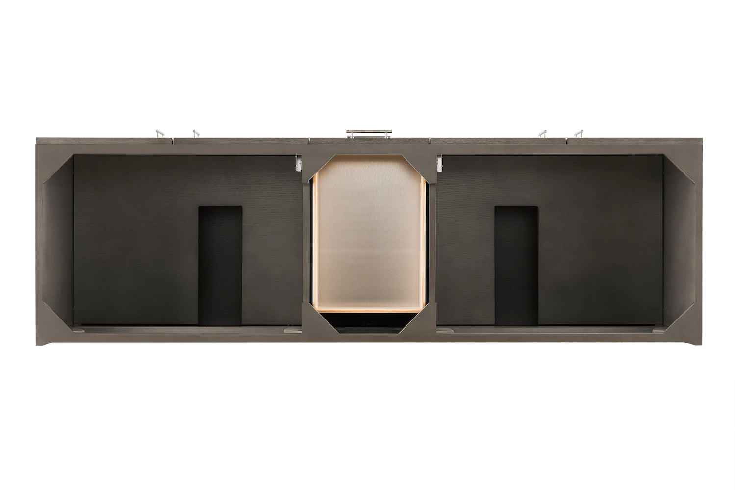 72" Metropolitan Double Sink Bathroom Vanity, Silver Oak