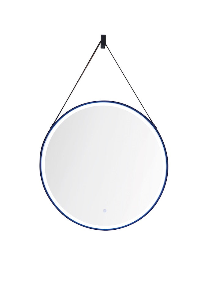 27.6" Annapolis Round Mirror, Anti-Fog, LED, Matte Black