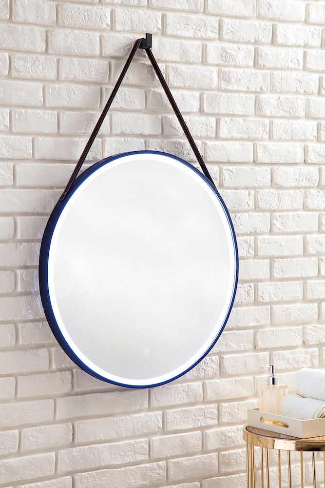 27.6" Annapolis Round Mirror, Anti-Fog, LED, Matte Black