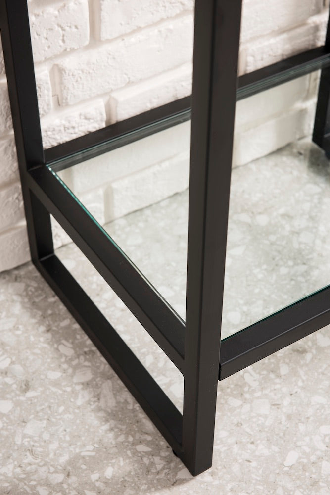 31.5" Boston Stainless Steel Sink Console, Matte Black w/ Countertop