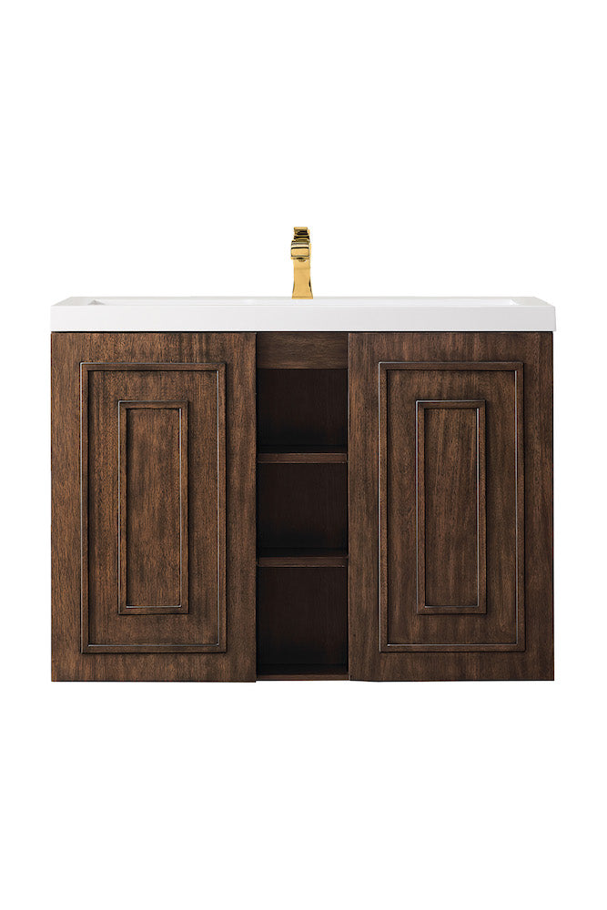 39.5" Alicante Single Sink Bathroom Vanity, Mid Century Acacia w/ Countertop