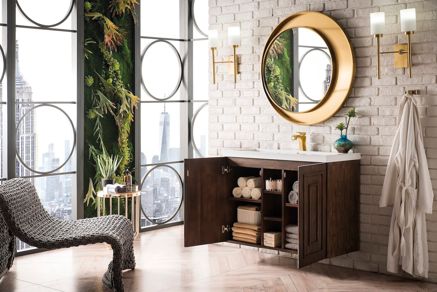39.5" Alicante Single Sink Bathroom Vanity, Mid Century Acacia w/ Countertop