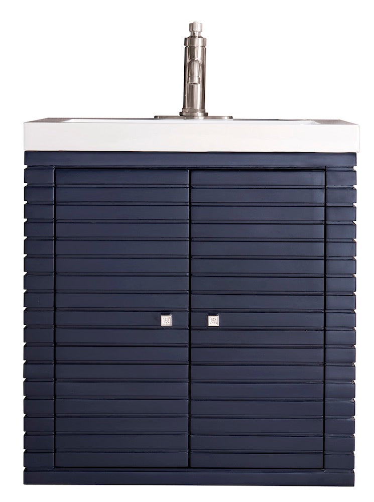 24" Linden Single Sink Bathroom Vanity, Navy Blue w/ Top