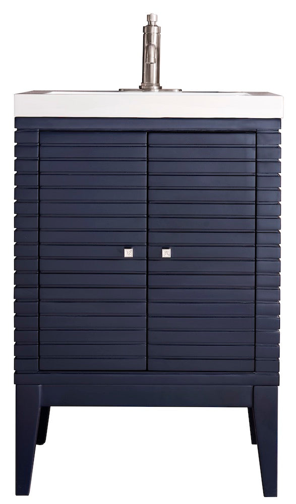 24" Linden Single Sink Bathroom Vanity, Navy Blue w/ Top