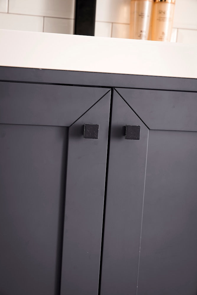 20" Chianti Single Sink Bathroom Vanity, Mineral Grey, Matte Black w/ Countertop