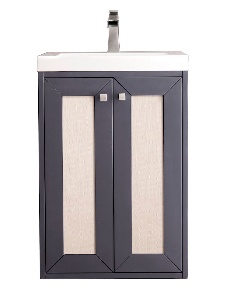 20" Chianti Single Sink Bathroom Vanity, Mineral Grey w/ Countertop