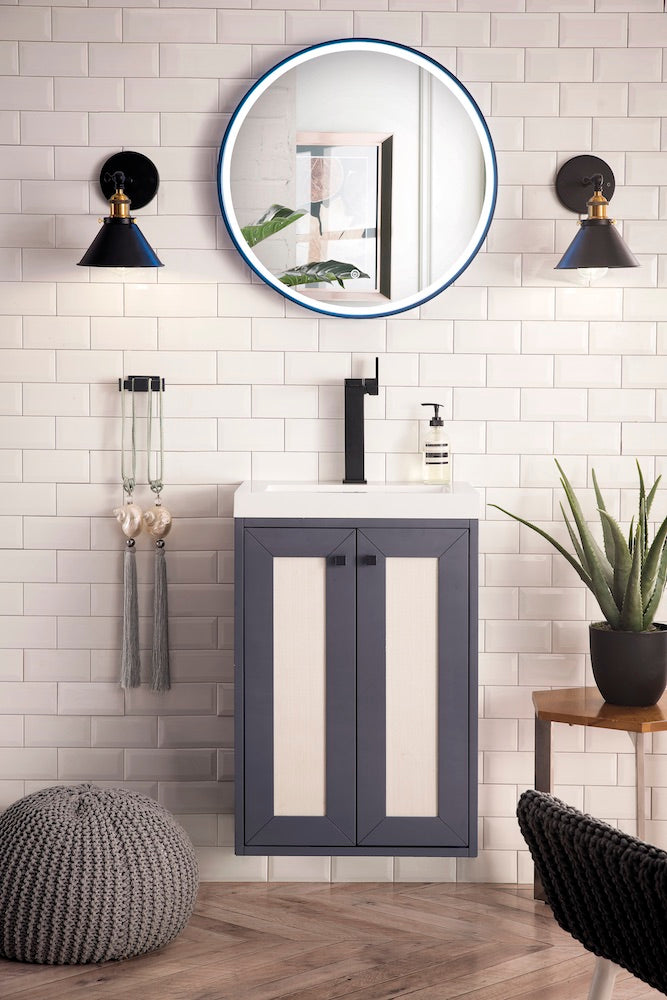 20" Chianti Single Sink Bathroom Vanity, Mineral Grey w/ Countertop