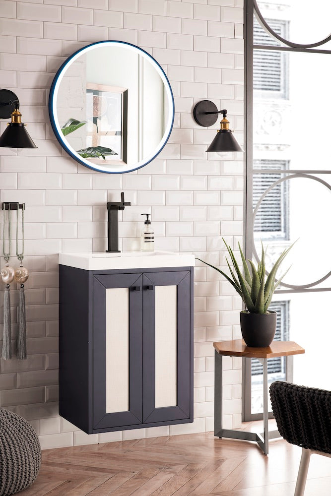 20" Chianti Single Sink Bathroom Vanity, Mineral Grey w/ Countertop
