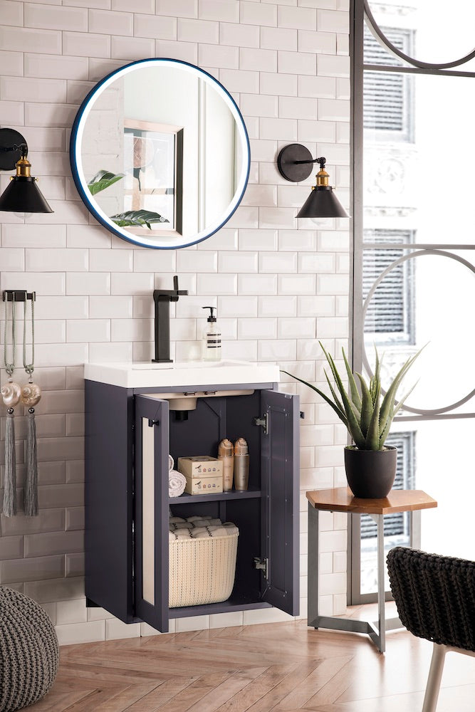 20" Chianti Single Sink Bathroom Vanity, Mineral Grey w/ Countertop