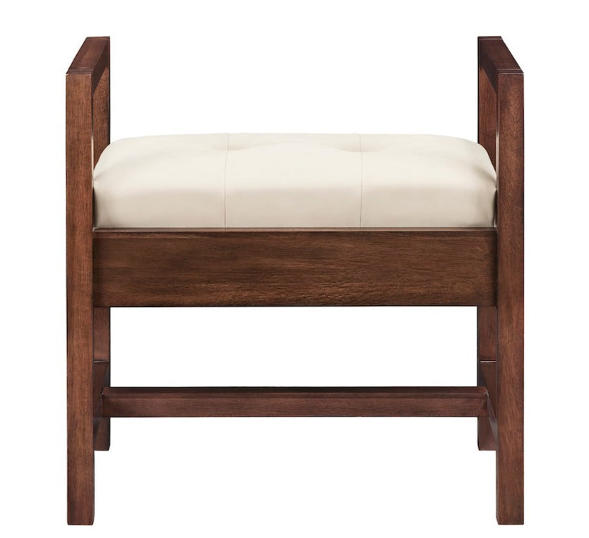 24.5" Addison Makeup Bench, Mid Century Acacia