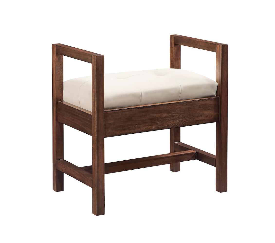 24.5" Addison Makeup Bench, Mid Century Acacia