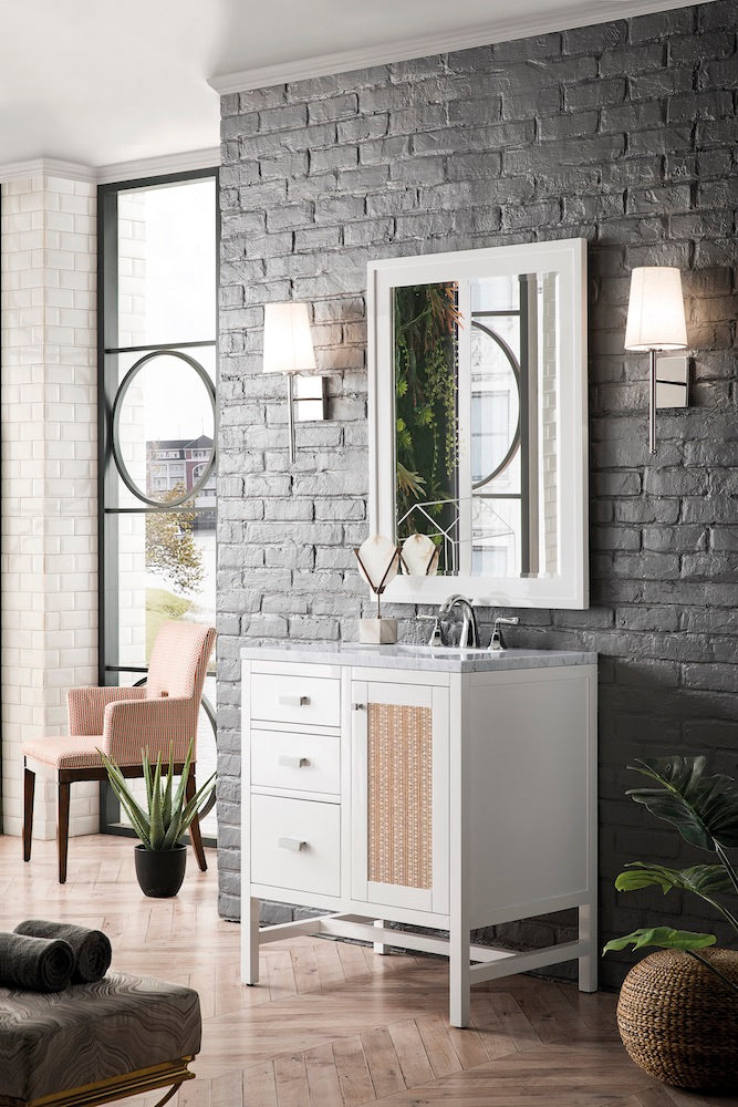 30" Addison Single Sink Bathroom Vanity, Glossy White